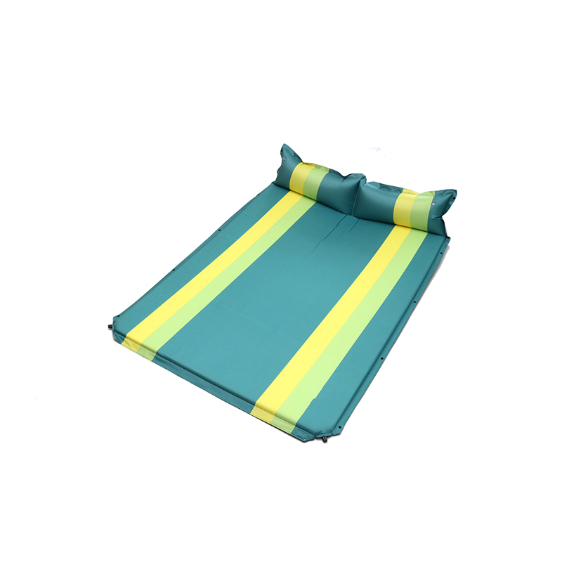 HF-B007 Outdoor Travel Ultralight Double Self-Inflating  Sleeping Mat With Pillow Inflatable Air Mattress 