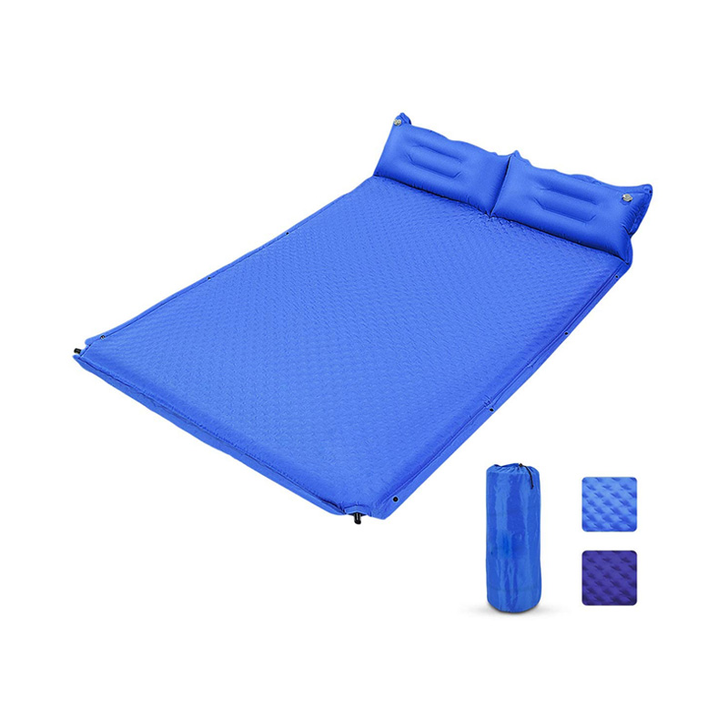 HF-A351 Double Self Inflating Sleeping Mat Camping Pad 2 Person Camping Mattress with Pillow for Hiking Camping Gear
