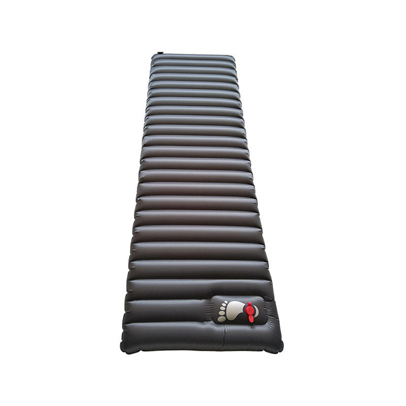 HF-E002 10cm Thick Lightweight Air Tubes Inflatable Sleeping Pad Backpacking Sleeping Mat With Foot Press Pump