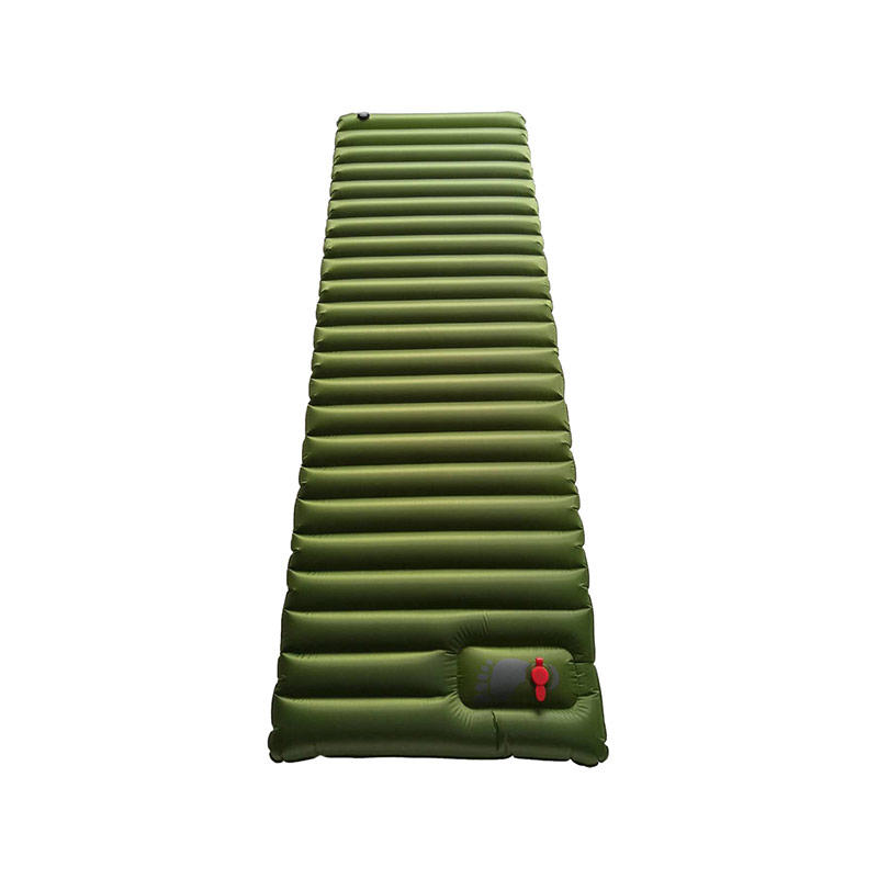 HF-E002 10cm Thick Lightweight Air Tubes Inflatable Sleeping Pad Backpacking Sleeping Mat With Foot Press Pump