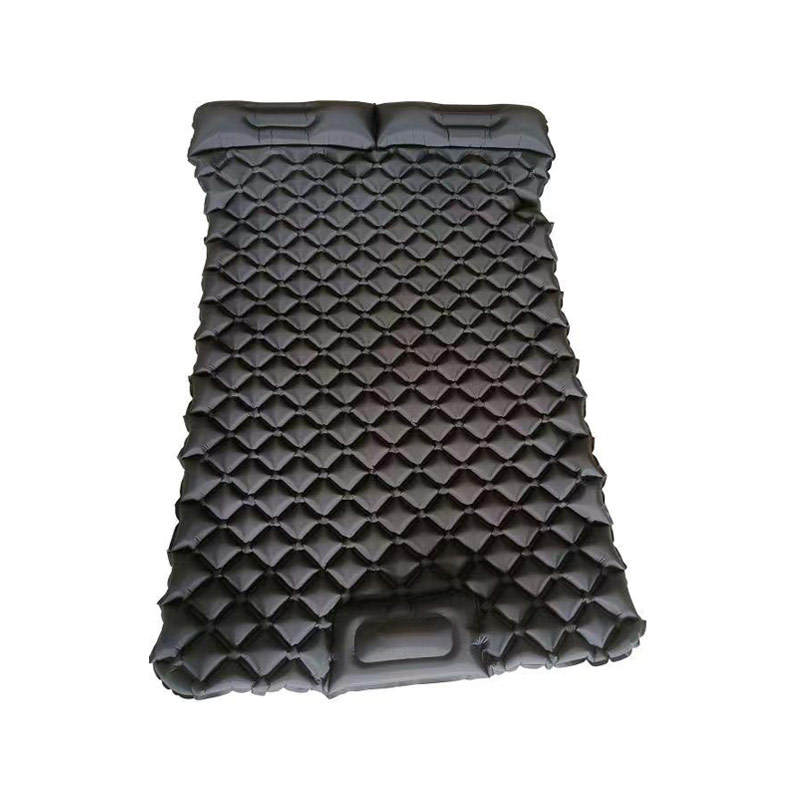 HF-E006 Quick Inflate Double Outdoor Air Sleeping Pad 2 Person Travel Hiking Inflatable Mat With Pillow