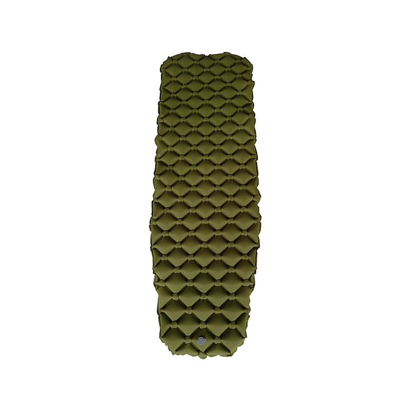 HF-E008 Mummy Shape ECO Friendly Nylon Air Inflatable Camping Sleeping Pad 