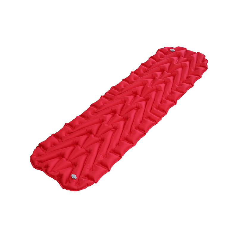 HF-E009 Static V Shape 40D Nylon Air Inflatable Sleeping Pad Hiking Mat