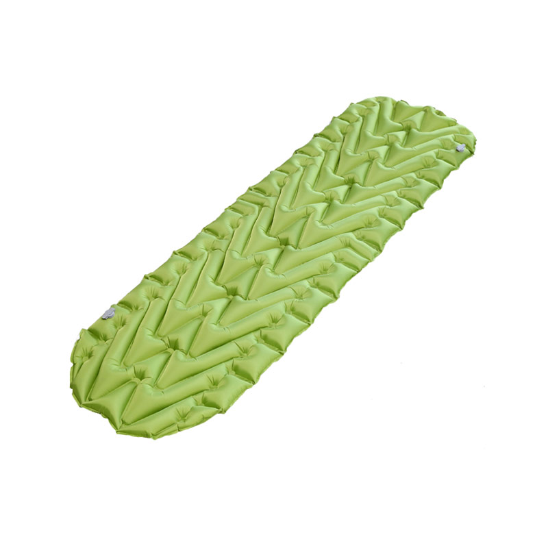 HF-E009 Static V Shape 40D Nylon Air Inflatable Sleeping Pad Hiking Mat