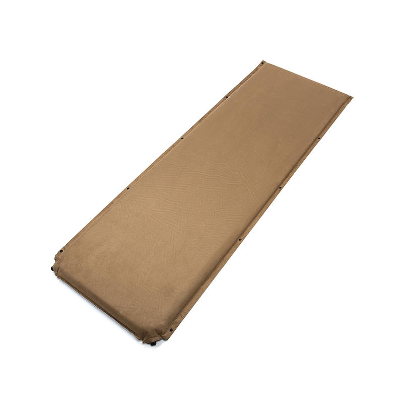 HF-M334 8CM Suede Single Inflatable Mattress Outdoor Camping Mat Tourist Sleeping Pad 